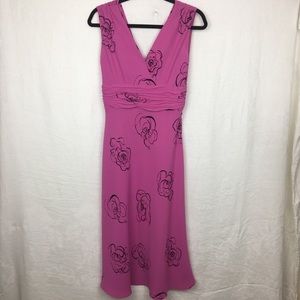 🐶 Jones New York Pink Floral Empire Waist Dress